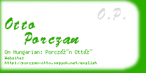 otto porczan business card